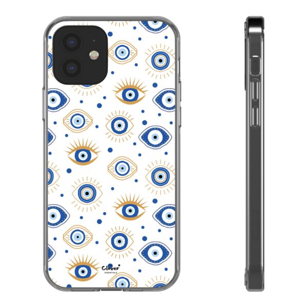 Protective Clear Phone Case with Evil Eye Patterns for Positive Vibes - Image 7