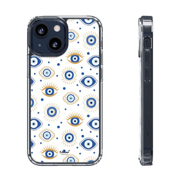 Protective Clear Phone Case with Evil Eye Patterns for Positive Vibes - Image 47