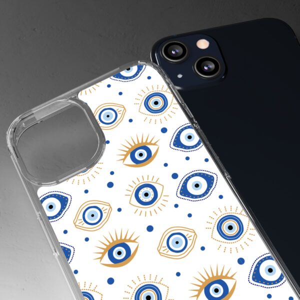 Protective Clear Phone Case with Evil Eye Patterns for Positive Vibes - Image 41