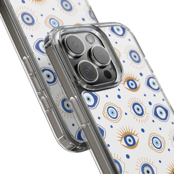 Protective Clear Phone Case with Evil Eye Patterns for Positive Vibes - Image 3