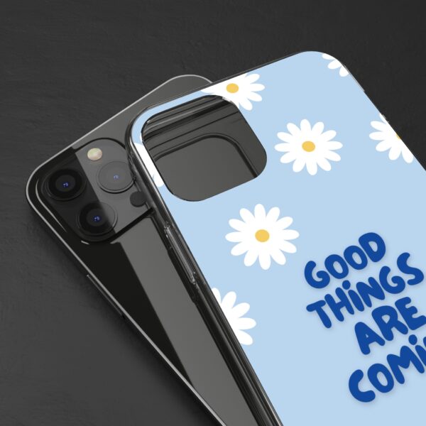 Daisy Pattern Clear Phone Case - "Good Things Are Coming" - Image 20