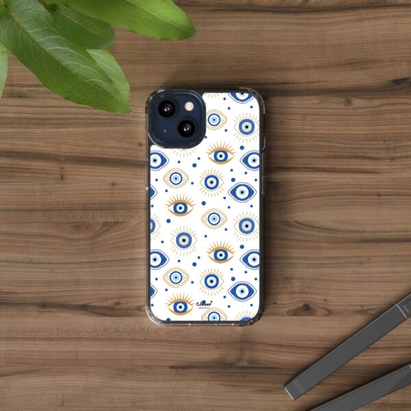 Protective Clear Phone Case with Evil Eye Patterns for Positive Vibes - Image 46