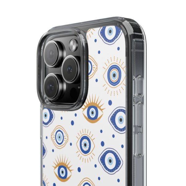 Protective Clear Phone Case with Evil Eye Patterns for Positive Vibes - Image 4