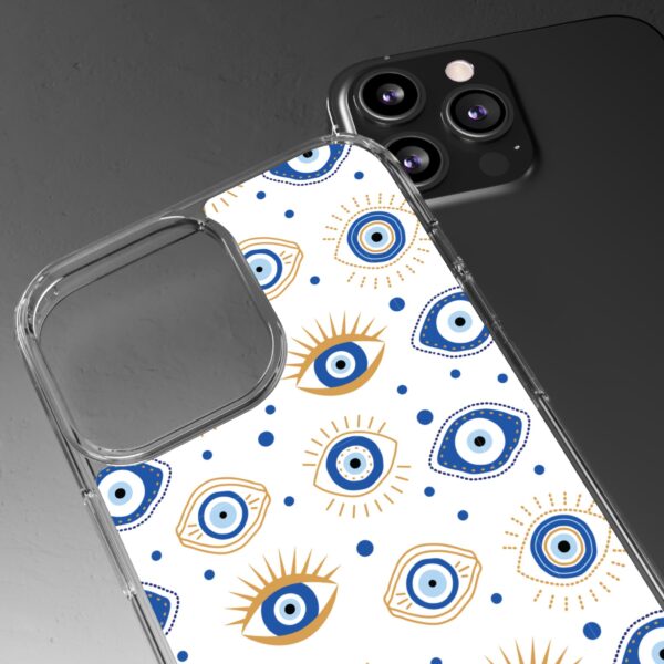 Protective Clear Phone Case with Evil Eye Patterns for Positive Vibes - Image 66