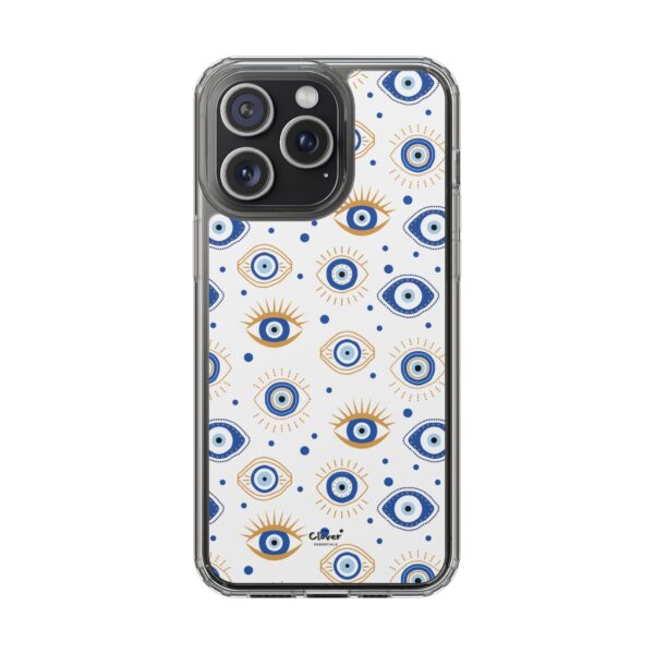 Protective Clear Phone Case with Evil Eye Patterns for Positive Vibes - Image 92