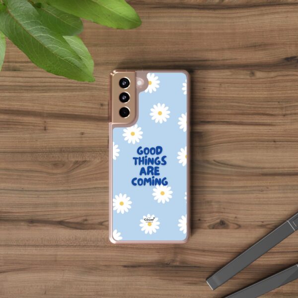 Daisy Pattern Clear Phone Case - "Good Things Are Coming" - Image 29