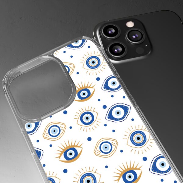 Protective Clear Phone Case with Evil Eye Patterns for Positive Vibes - Image 55