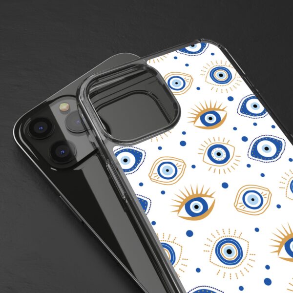 Protective Clear Phone Case with Evil Eye Patterns for Positive Vibes - Image 12