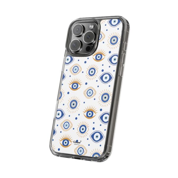 Protective Clear Phone Case with Evil Eye Patterns for Positive Vibes - Image 2